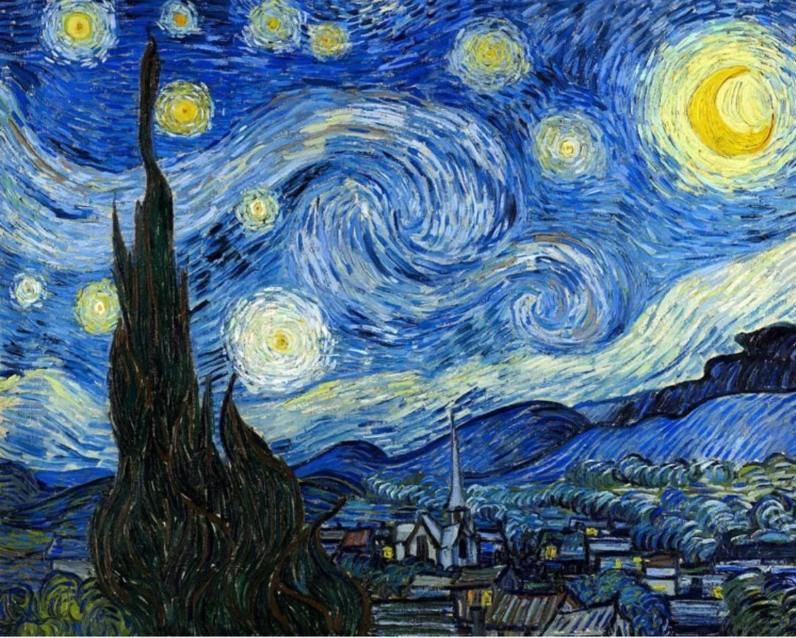 Gwiaździsta noc” Vincenta van Gogha – ekspresyjny pejzaż nocny.