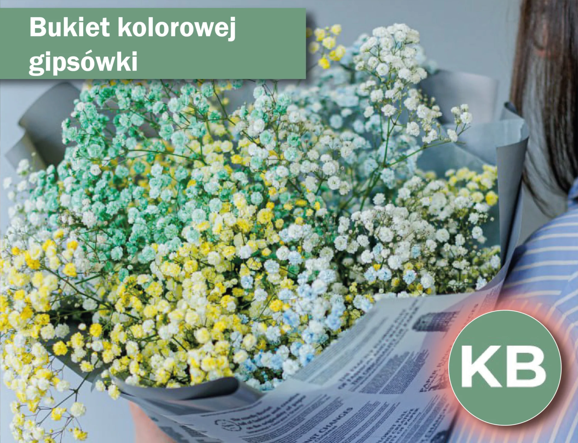Bukiet z kolorowej gipsówki