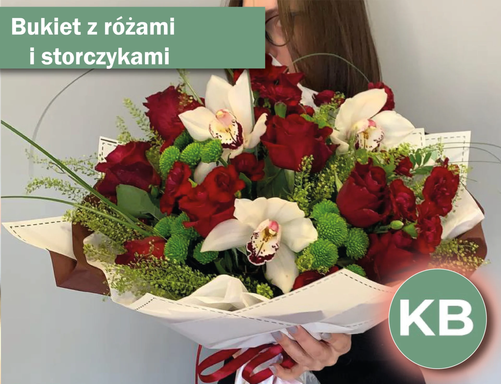 Bukiet z królowymi szklarni – orchideami.